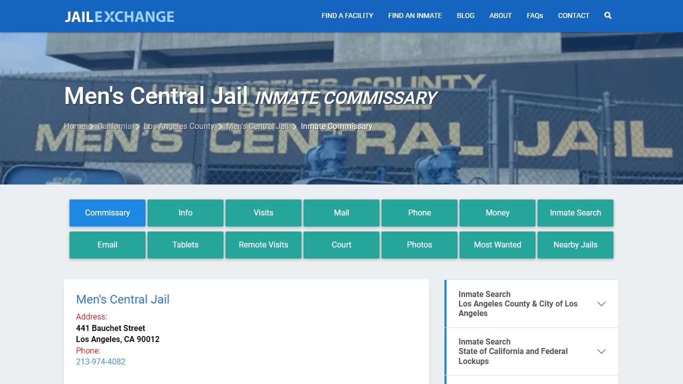 Inmate Commissary, Care Packs - Men's Central Jail, CA